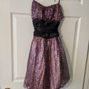Mini junior faux sequin dress